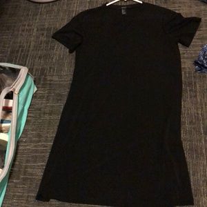 A black T-shirt dress